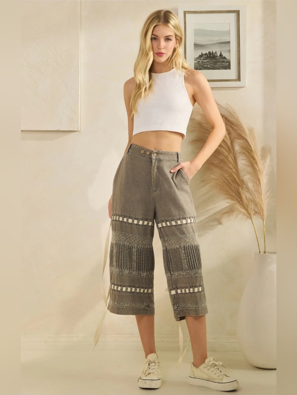 #1503 Oli & Hali Charcoal Artisan Patchwork Boho Set - Picture 15 of 16